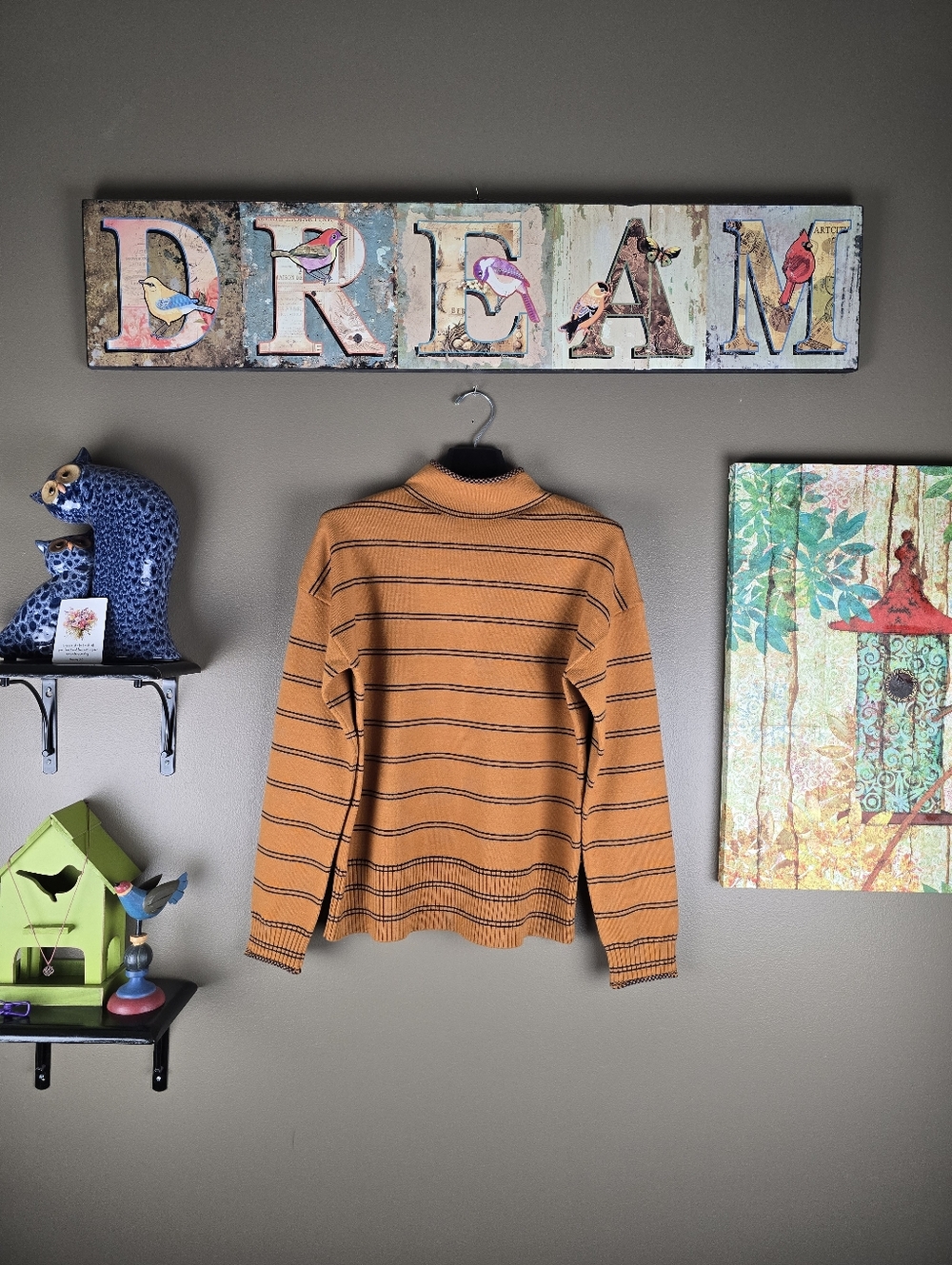 Hem & Thread Mockneck Striped Sweater Medium